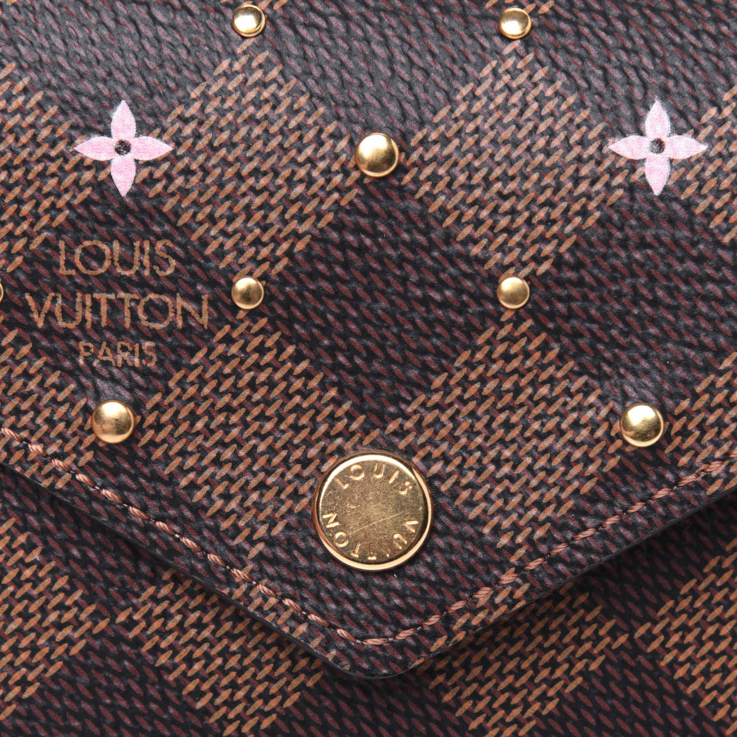Louis Vuitton Damier Ebene Studded Victorine Wallet 9 of 10