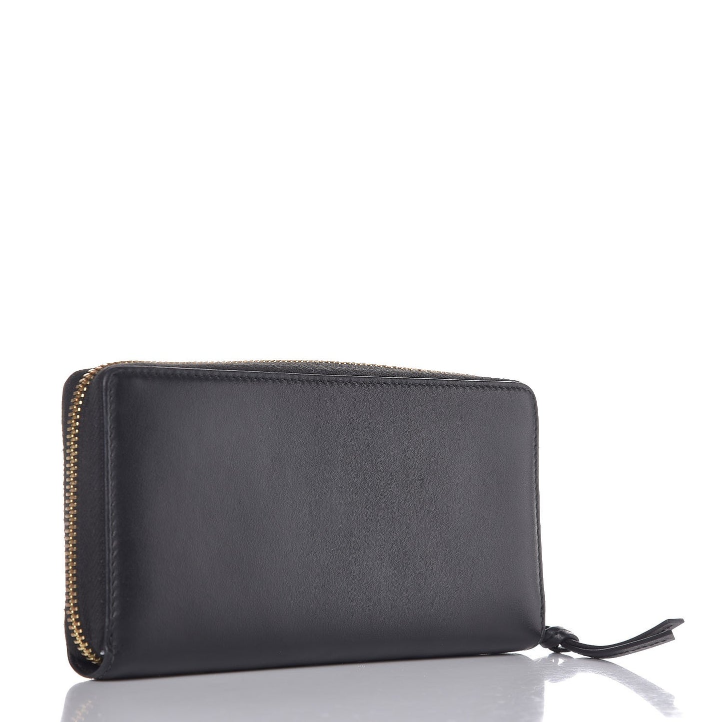 Apollo Calfskin GG Dadini Embroidered Zip Around Wallet Black