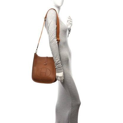 Hermes Taurillon Clemence Evelyne III PM Gold 2 of 12