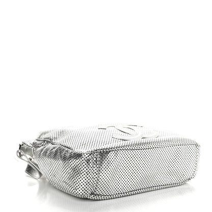 Chanel Metallic Glazed Calfskin Perforated Medium Rodeo Drive Tote Silver 4 of 9