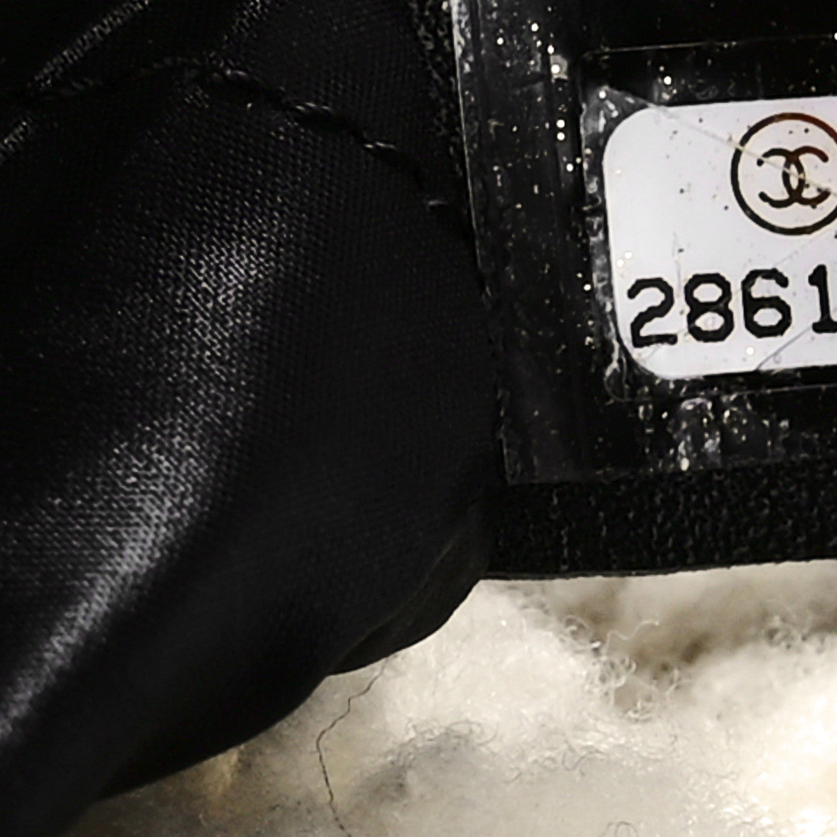 Shearling Sheepskin Tweed Large Coco Neige Tote White Black