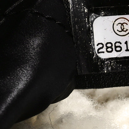 Chanel Shearling Sheepskin Tweed Large Coco Neige Tote White Black 8 of 11