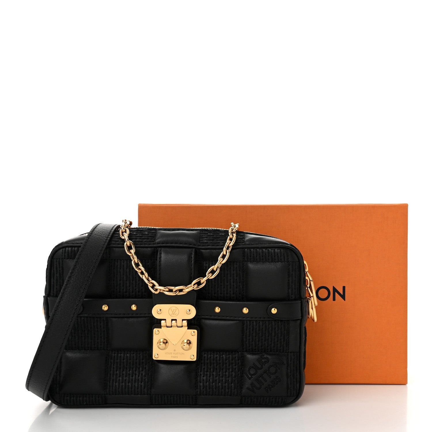 Louis Vuitton Lambskin Damier Quilt Troca PM Black 10 of 10