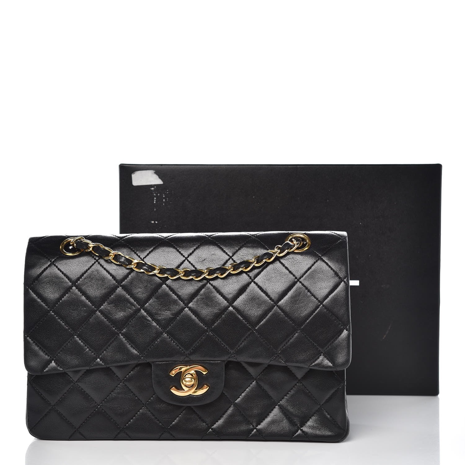 Chanel Lambskin Quilted Medium Double Flap Bag Black 6 of 13
