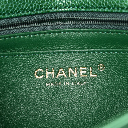 Chanel Metallic Caviar Quilted Mini Rectangular Flap Green 6 of 11