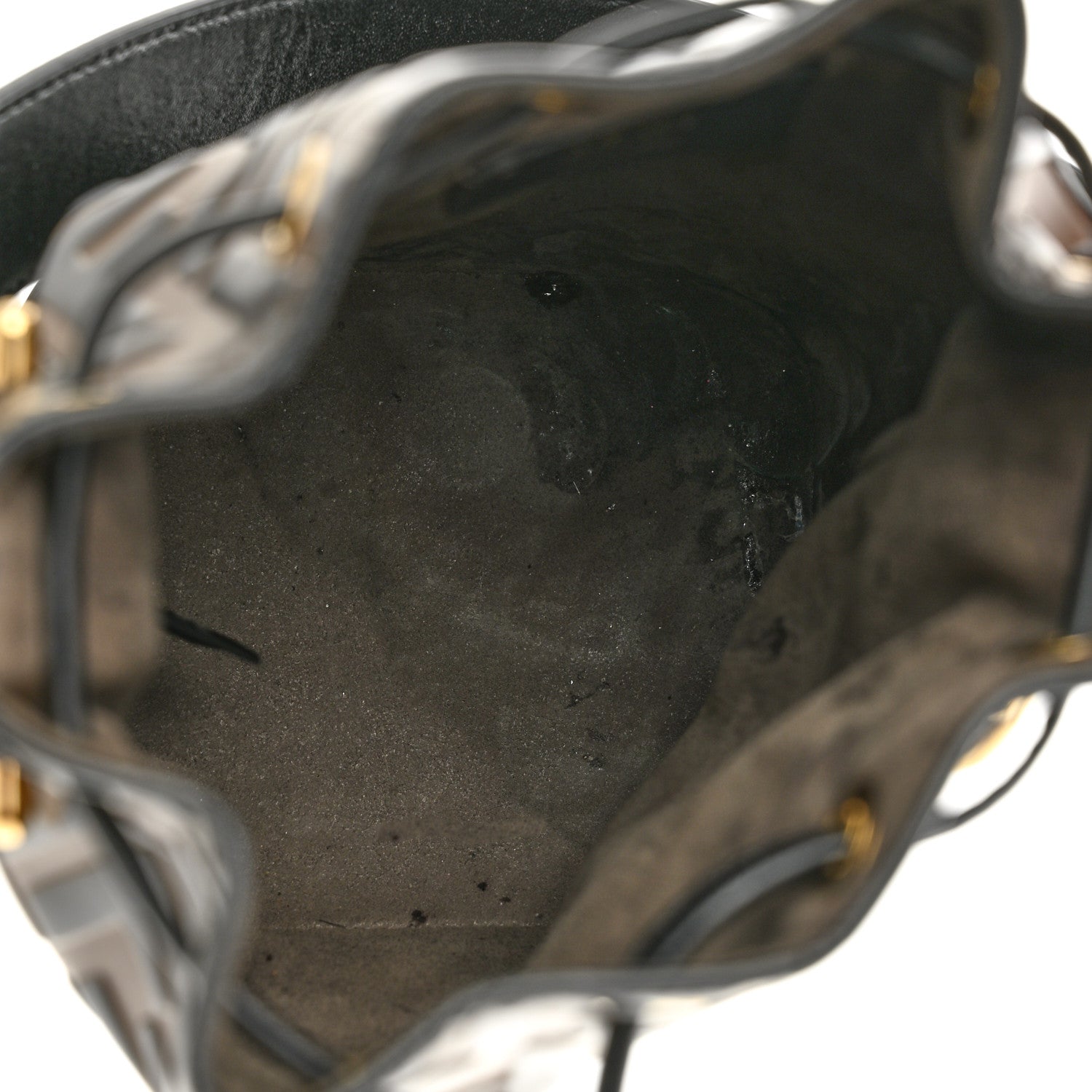 Fendi Vitello Liberty F is Fendi Bi-Color FF 1974 Embossed Mini Mon Tresor Bucket Bag Maya Black 5 of 14