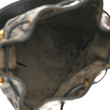 Fendi Vitello Liberty F is Fendi Bi-Color FF 1974 Embossed Mini Mon Tresor Bucket Bag Maya Black 5 of 14