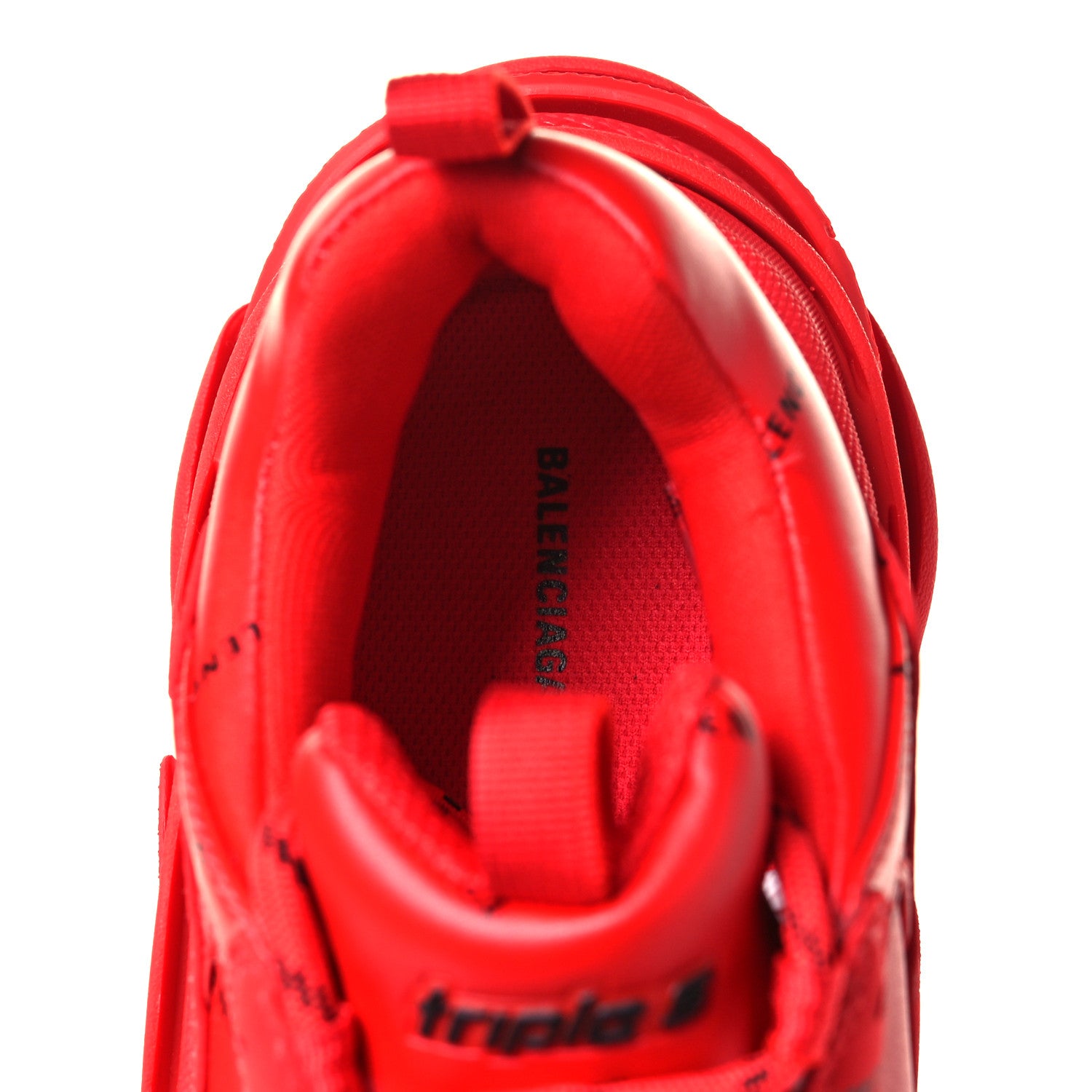 Balenciaga Technical Fabric Mesh Allover Logo Mens Triple S Sneakers 40 Red Black 7 of 8