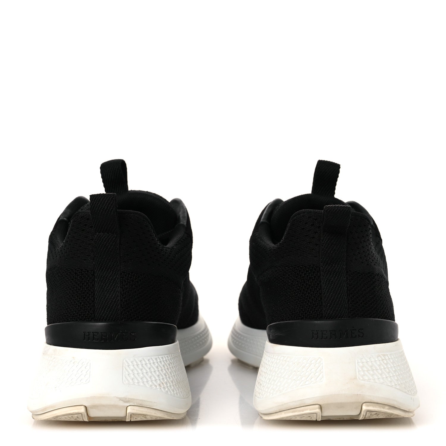 Hermes Technical Knit Suede Heros Sneakers 40 Black 6 of 15