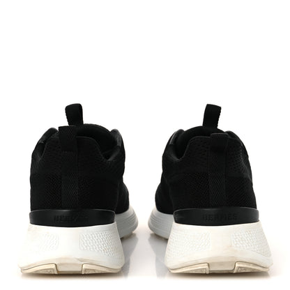 Hermes Technical Knit Suede Heros Sneakers 40 Black 6 of 15