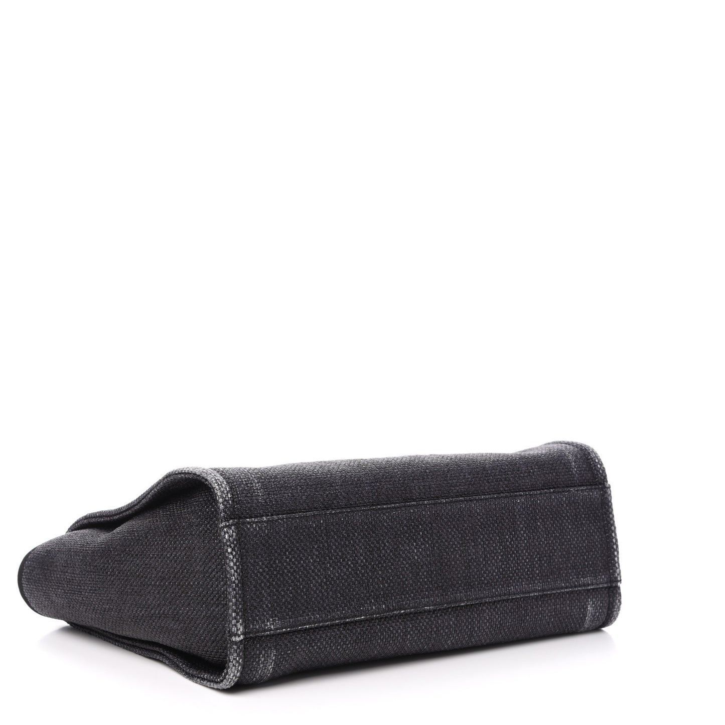Mixed Fibers Calfskin Small Deauville Tote Black