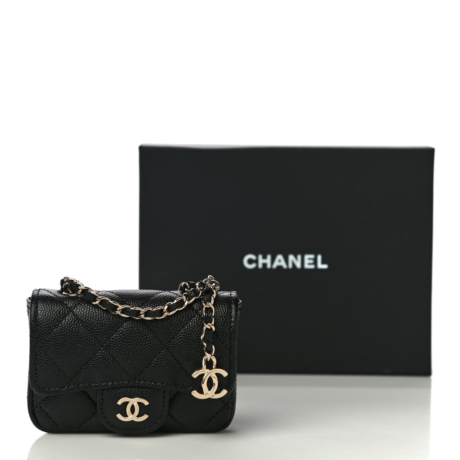 Chanel Caviar Quilted Mini Chain Belt Bag Black 12 of 12