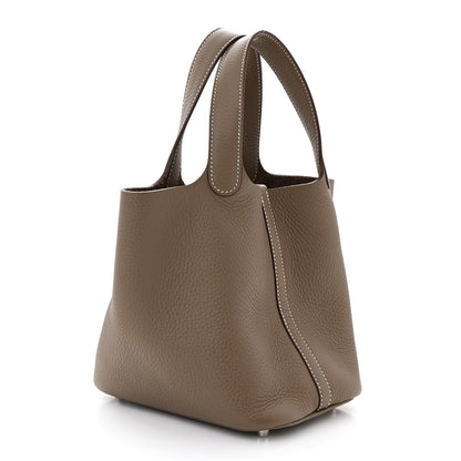 Hermes Taurillon Clemence Picotin Lock 18 PM Etoupe 3 of 10