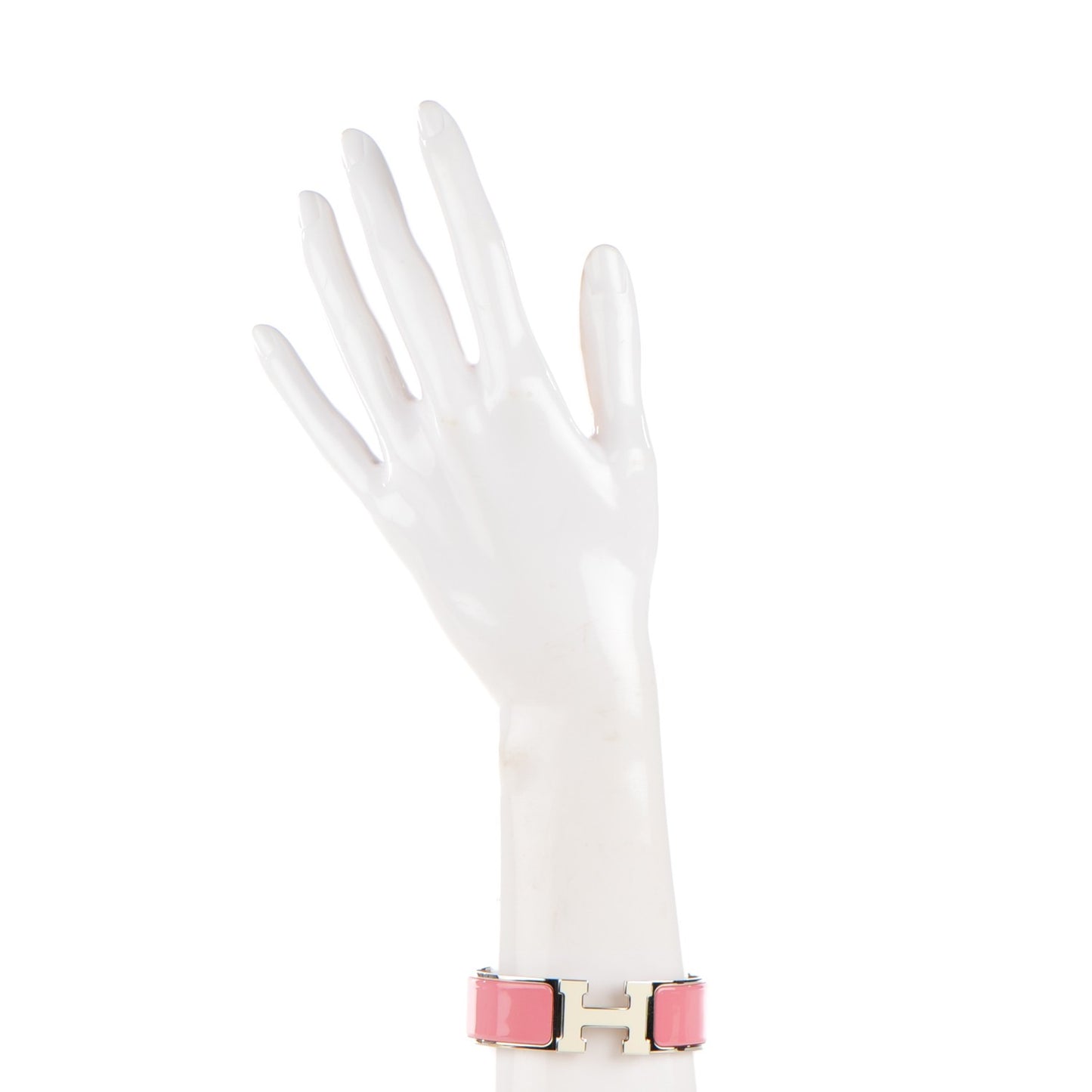 Enamel Wide Clic Clac H Bracelet PM White Rose Pagoda
