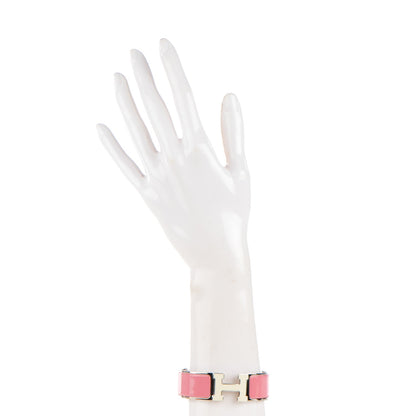 Hermes Enamel Wide Clic Clac H Bracelet PM White Rose Pagoda 5 of 12