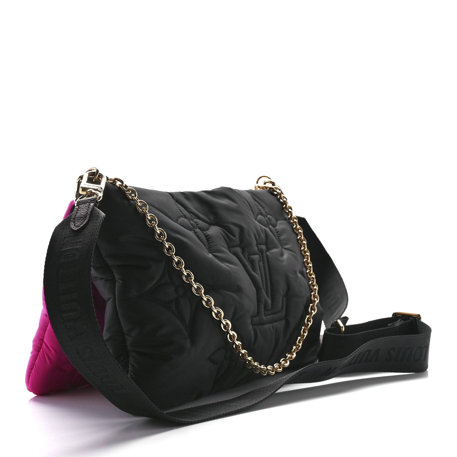 Louis Vuitton Econyl Monogram Pillow Maxi Multi Pochette Accessories Black Fuchsia 3 of 12