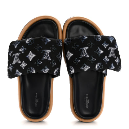 Louis Vuitton Nylon Monogram Womens Pool Pillow Comfort Mules 40 Navy Blue 2 of 9