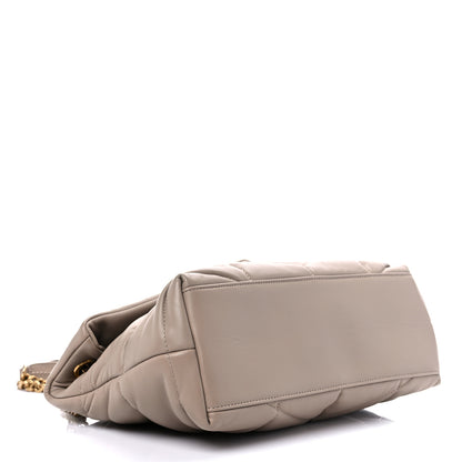 Saint Laurent Lambskin Quilted Small Loulou Puffer Monogram Chain Satchel Dark Beige 4 of 10