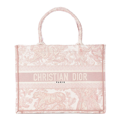 Christian Dior Canvas Embroidered Medium Dioriviera Toile De Jouy Book Tote Rose 1 of 14