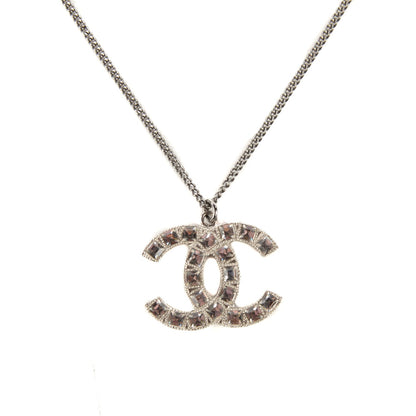 Chanel Crystal Baguette CC Necklace Silver 1 of 6