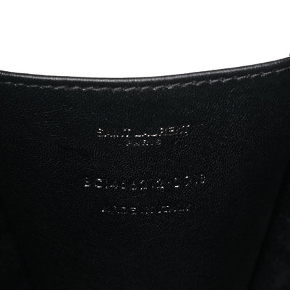 Saint Laurent Calfskin Crocodile Embossed Monogram Love Box Bag Black 6 of 11
