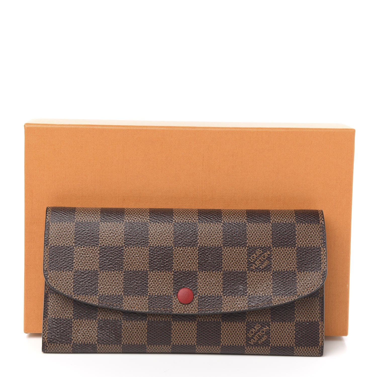 Louis Vuitton Damier Ebene Emilie Wallet Red 7 of 7