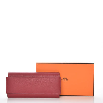 Hermes Evercolor Passant Long Wallet Rouge Grenat 8 of 9