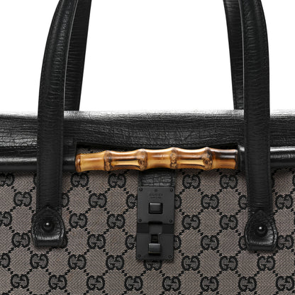 Gucci Monogram Bamboo Bullet Handbag Black 8 of 14