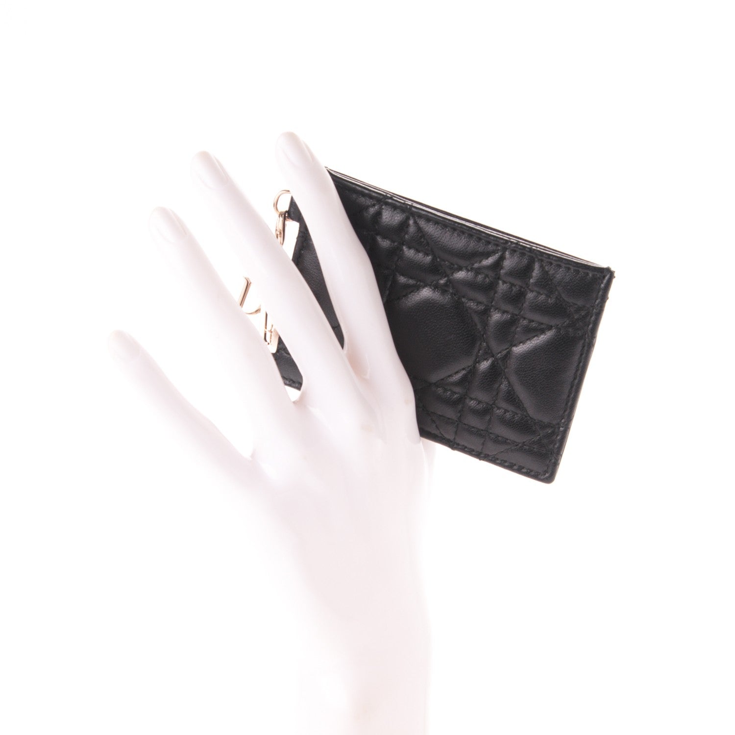 Christian Dior Lambskin Cannage Lady Dior Card Holder Black 2 of 6