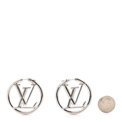Louis Vuitton Palladium Louise Hoop Earrings Silver 2 of 7