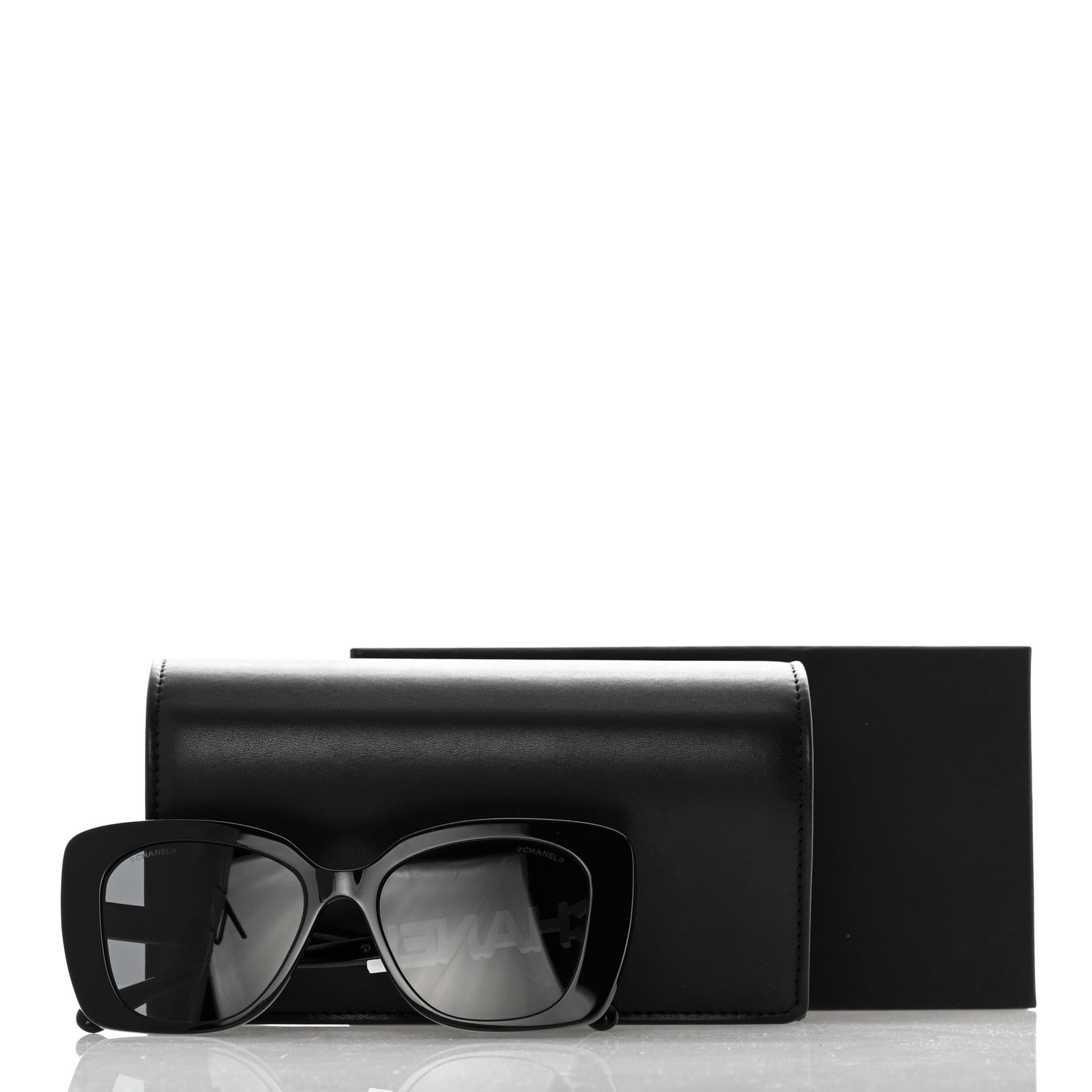 Chanel Acetate Strass Square Sunglasses 5422-B Black White 8 of 8