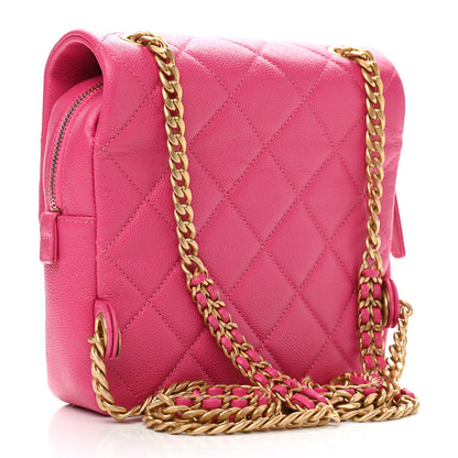 Chanel Shiny Caviar Quilted Chain Melody Backpack  Pink 2 of 10