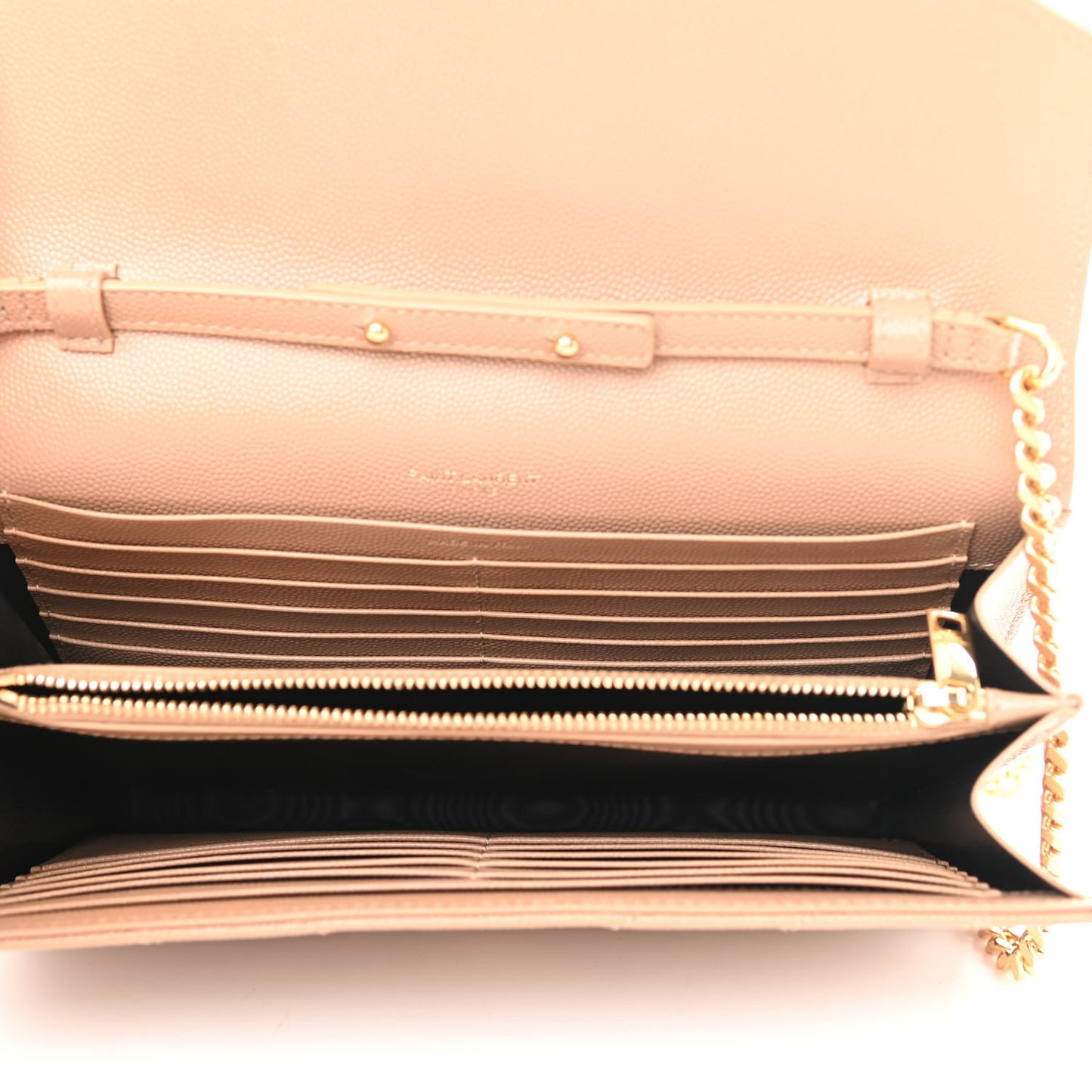 Grain De Poudre Matelasse Chevron Monogram Chain Wallet Cork