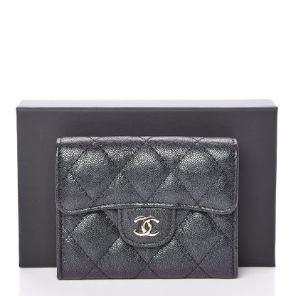 Chanel Iridescent Caviar Quilted Flap Card Holder Wallet Black 11 of 11
