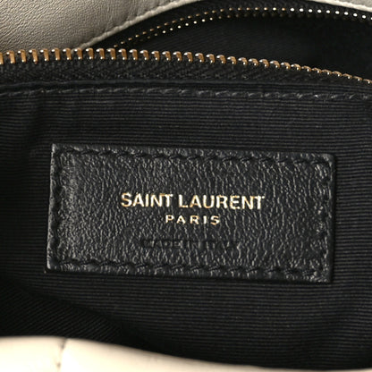 Saint Laurent Lambskin Quilted Medium Loulou Puffer Monogram Chain Satchel Crema Soft 6 of 9