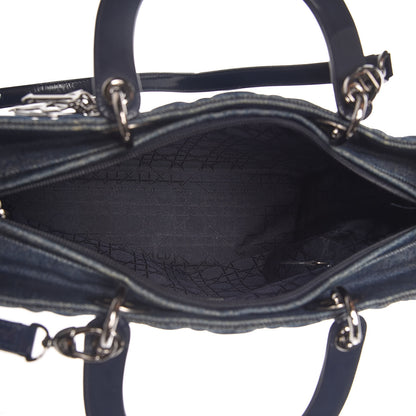 Christian Dior Denim Cannage Large Lady Dior Tote Blue 6 of 14