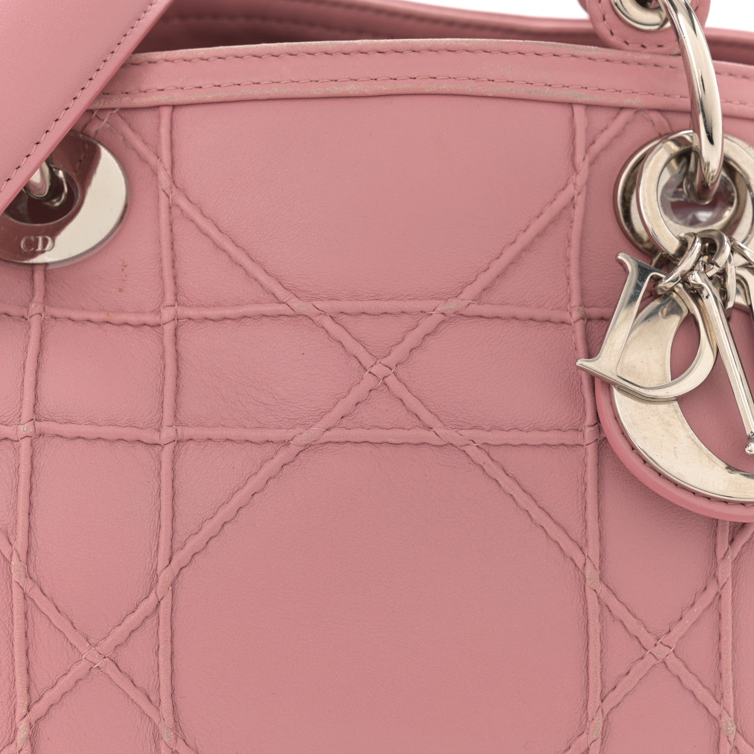 Christian Dior Lambskin Cannage Granville Polochon Light Pink 9 of 15