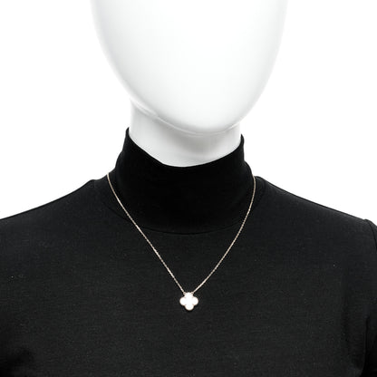 Van Cleef & Arpels 18K Yellow Gold Mother of Pearl Vintage Alhambra Pendant Necklace 2 of 5