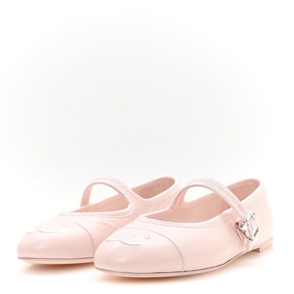 Chanel Lambskin Mary Jane Flats 39.5 Light Pink 4 of 9