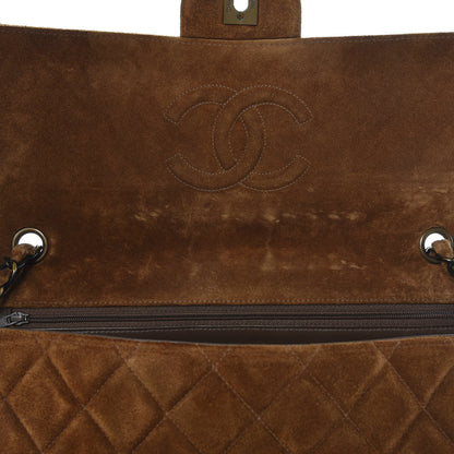 Chanel Suede Quilted Jumbo Single Flap Brown 9 of 18