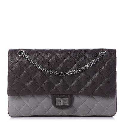 Chanel Caviar Iridescent Calfskin 2.55 Reissue 226 Flap Brown Grey 1 of 10