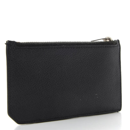 Saint Laurent Grained Calfskin 5 Fragments Zip Pouch Card Holder Black 4 of 7