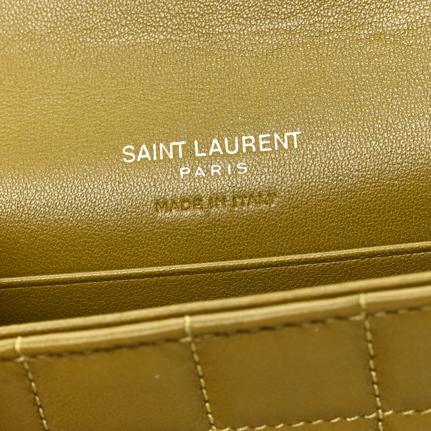 Lambskin Carre Quilted Cassandre Small Envelope Wallet Olive Drab