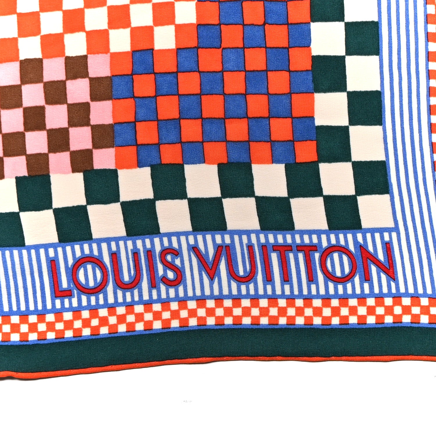 Louis Vuitton Silk Damier Aquarelle Scarf Piment 3 of 4