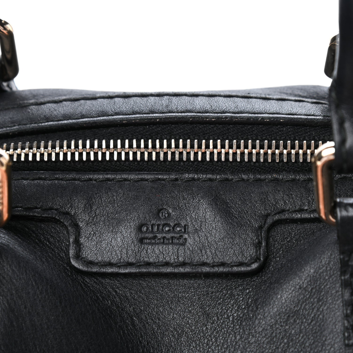 Gucci Calfskin Microguccissima Trim Medium Boston Black 9 of 12