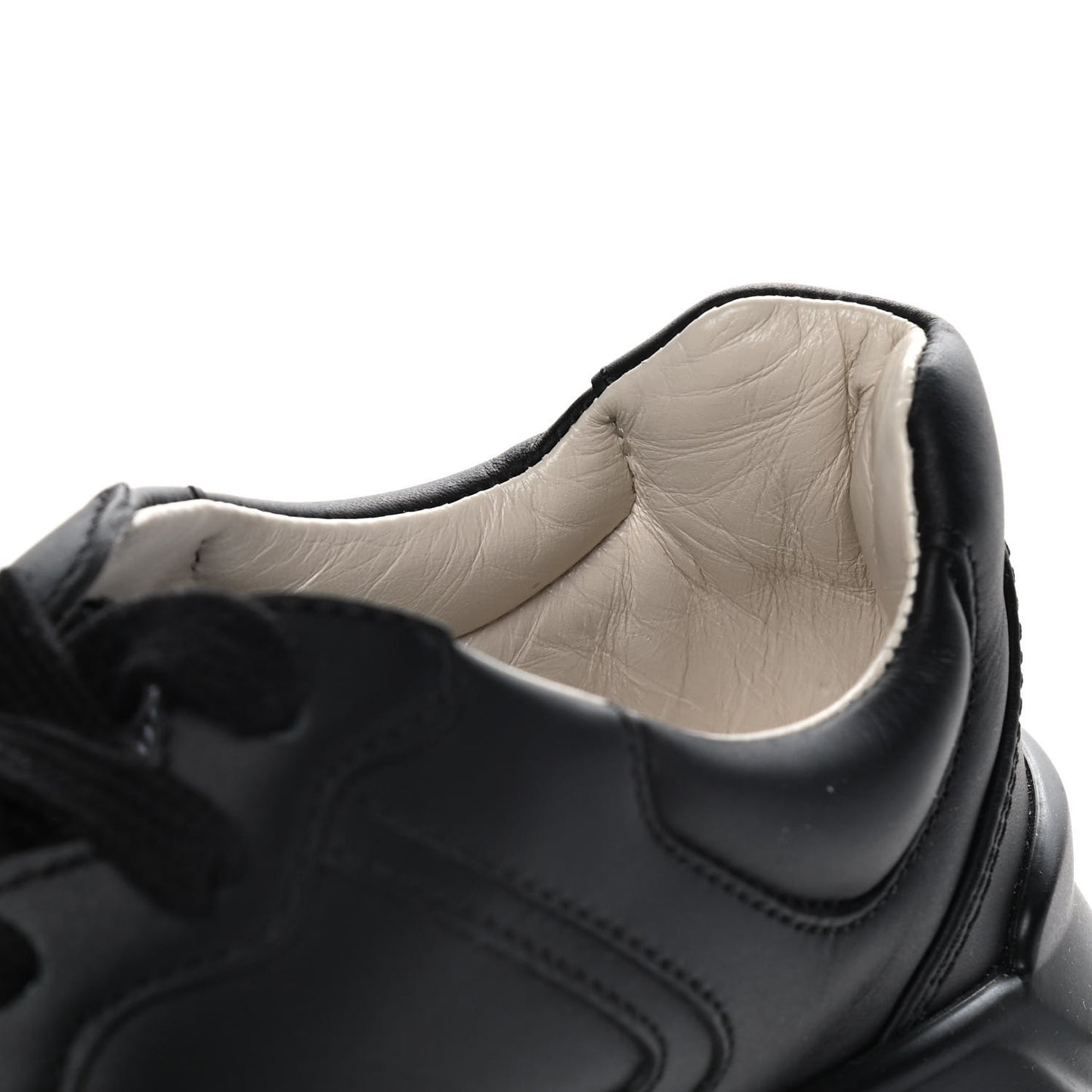 Calfskin Iridescent Logo Womens Rhyton Sneakers 35 Black