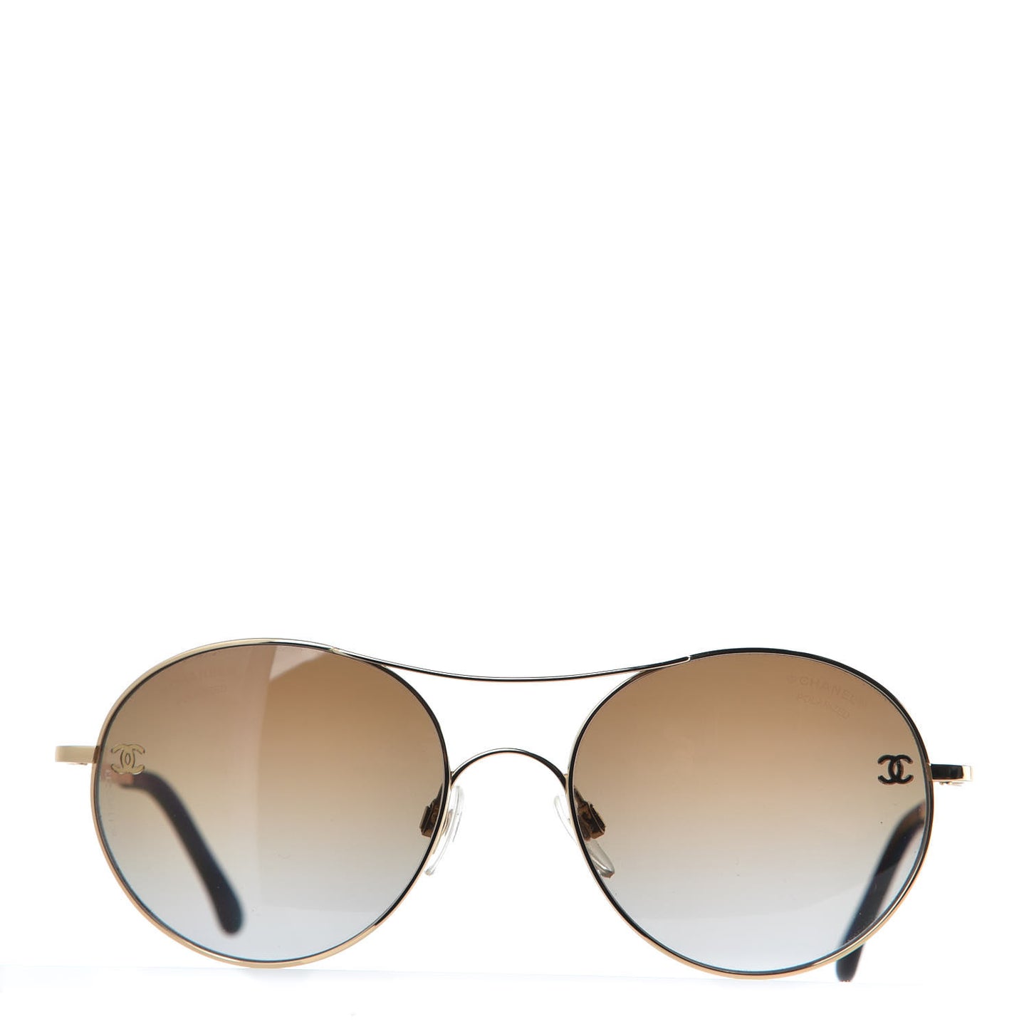 Round Polarized Sunglasses 4190-T-Q Brown Gold