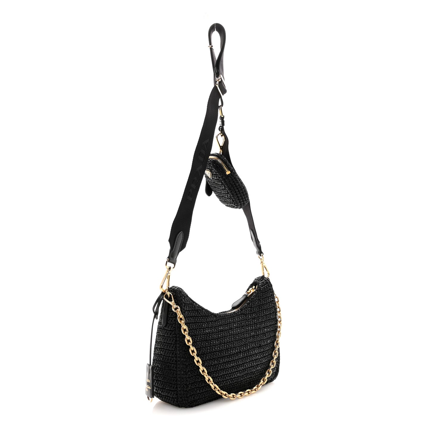 Yarn Raffia Effect Crochet Re-Edition 2005 Shoulder Bag Black