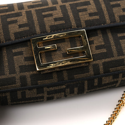 Fendi Fabric Jacquard FF 1974 Mini Baguette Tobacco Moro Black 11 of 11