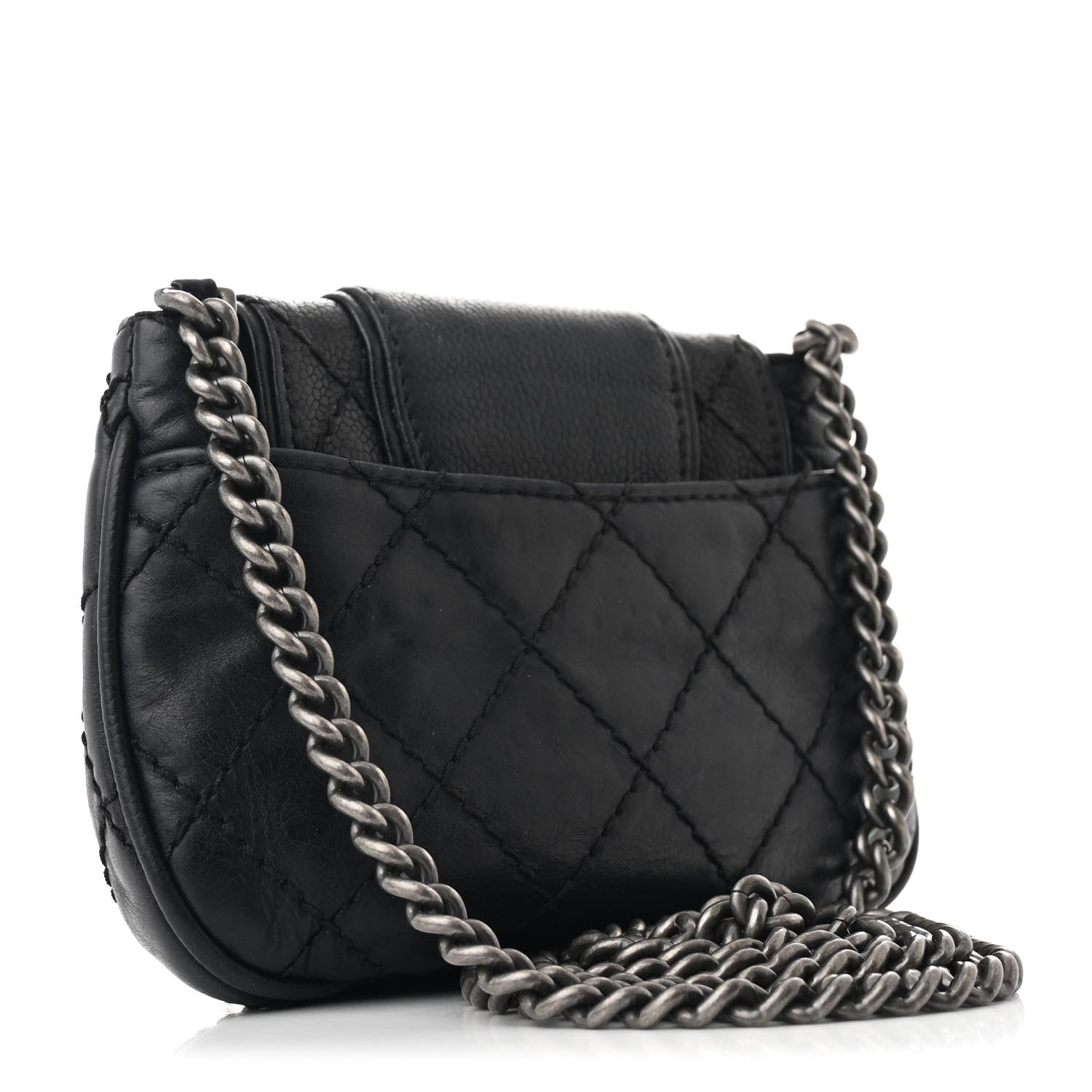 Chanel Caviar Aged Calfskin Mini Bubble Graphic Messenger Bag Black 3 of 11